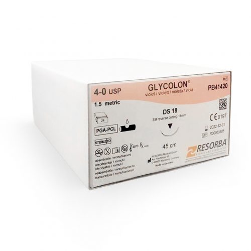 GLYCOLON Resorba - DS 18, 4-0 USP, 0.45 м, неокрашен. (1.5 EP)